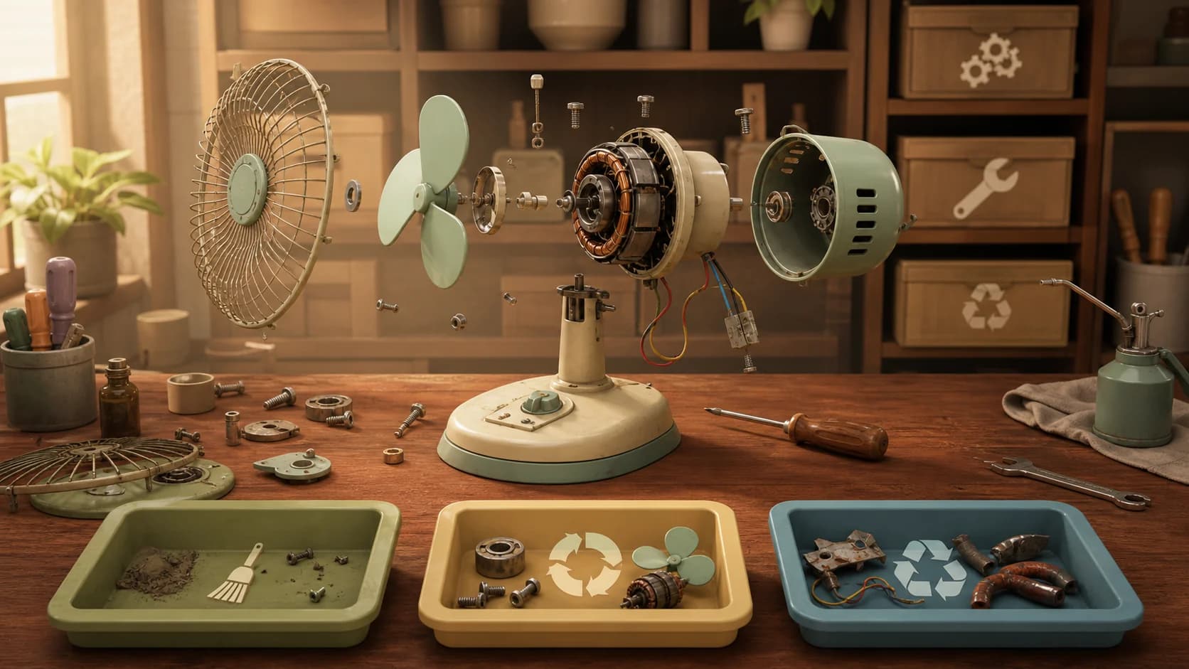 Compagnon-Spiel zu Kreislaufwirtschaft und Ventilatorreparatur