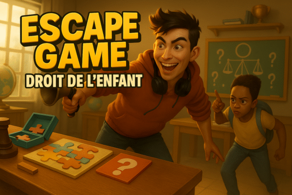 affiche Escape game droit de l'enfnat